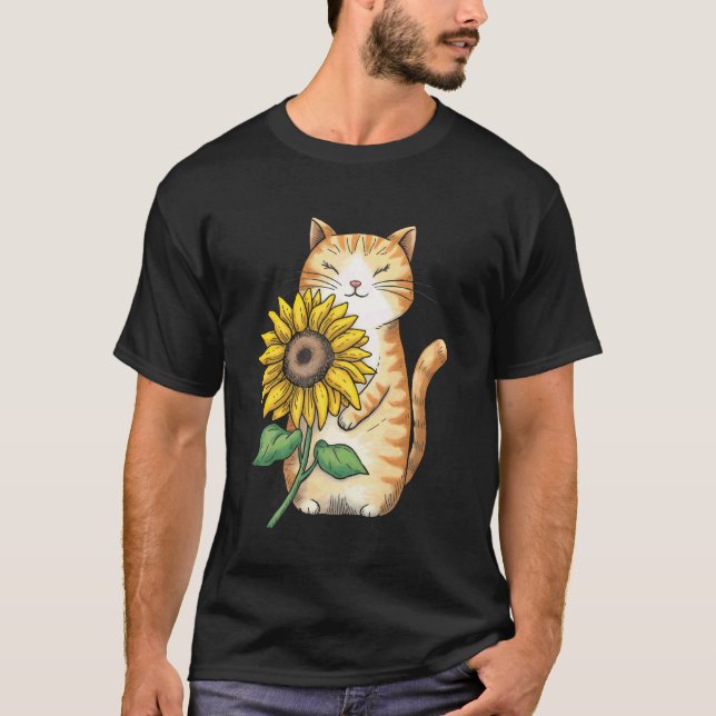Cat Sunflower T-Shirt (Front)