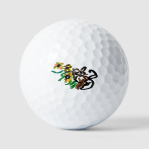 Cat sunflowers  golf balls