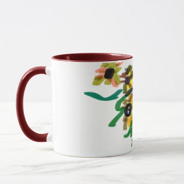Cat sunflowers  mug (Left)