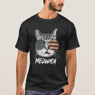 Cat Sunglasses 4th Of July Meowica Merica Usa Amer T-Shirt