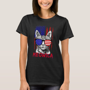 Cat Sunglasses 4th of July Meowica Merica USA Amer T-Shirt