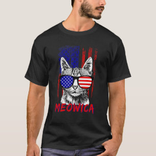 Cat Sunglasses 4th of July Meowica Merica USA Amer T-Shirt