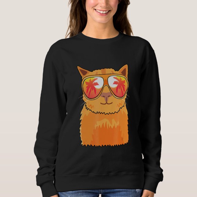 Cat Sunglasses Beach Summer Pool Party Kitten Cat Sweatshirt (Front)