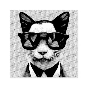 CAT SUNGLASSES COOL RUBBER STAMP