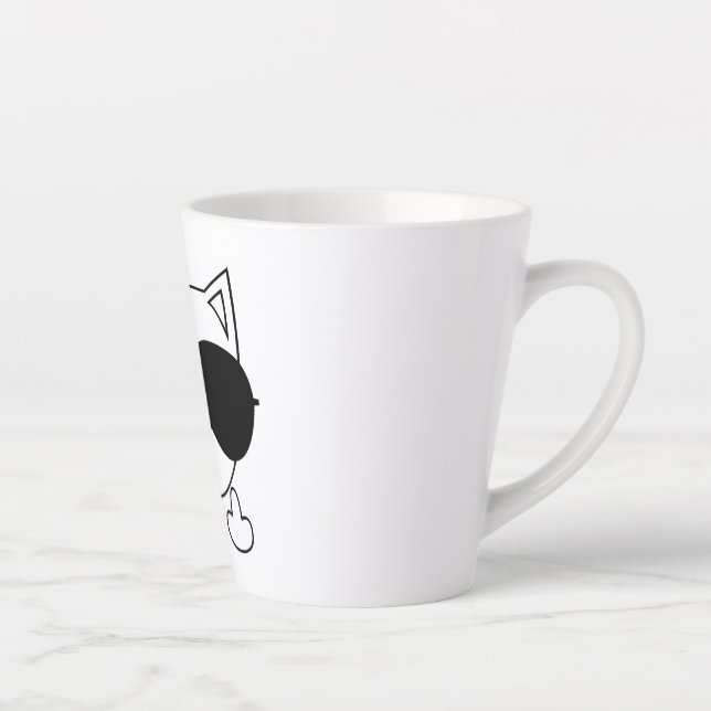 Cat Sunglasses Middle Finger Latte Mug (Right)
