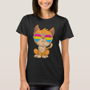 Cat Sunglasses Pansexuality Flag Lgbt Pride Pansex T-Shirt