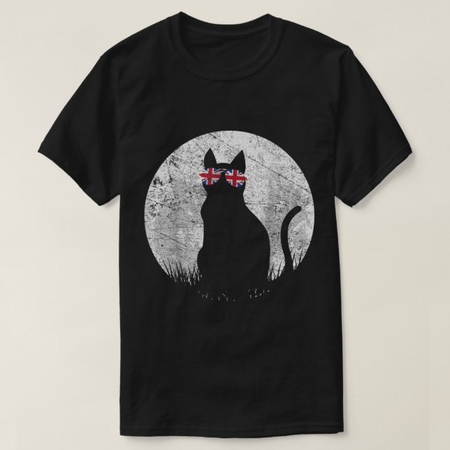 Cat Sunglasses UK British Flag England Pet Cats Fe T-Shirt (Design Front)