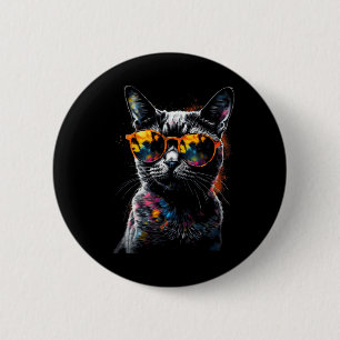 Cat Sungles - Pet Animal Art Cat 6 Cm Round Badge