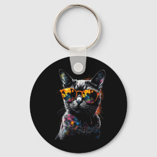 Cat Sungles - Pet Animal Art Cat Key Ring