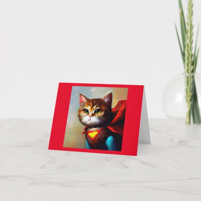 Cat Superhero Card (Front)