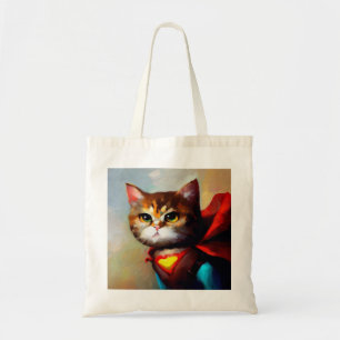 Cat Superhero Tote Bag
