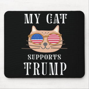 Cat Supports Trump 2024 Take America Back Election Mouse Mat