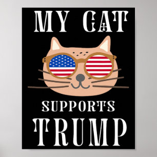 Cat Supports Trump 2024 Take America Back Election Poster