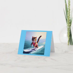 Cat Surfing Card