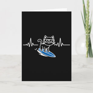 Cat Surfing Funny Surfer Surfboard Surf Card