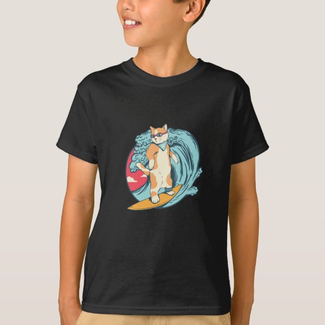 Cat Surfing T-Shirt (Front)
