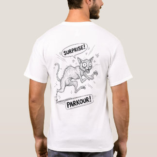 cat surprised funny illustration meme design T-Shirt