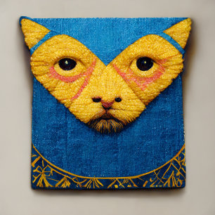 Cat surrealism vintage Tapestry Ukrainian design Decorative Cushion