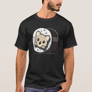 Cat Sushi Japanese Dish Raw Seafood Food T-Shirt