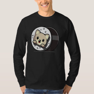 Cat Sushi Japanese Dish Raw Seafood Food T-Shirt