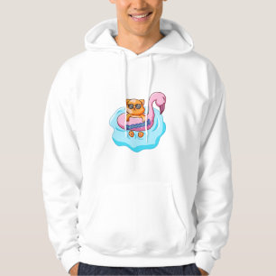 cat swimming pool summer vibes cat lover design hoodie