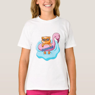 cat swimming pool summer vibes cat lover design T-Shirt