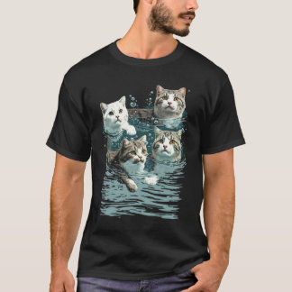 Cat Swimming Squad Graphic Tees Men Women Boys Gir