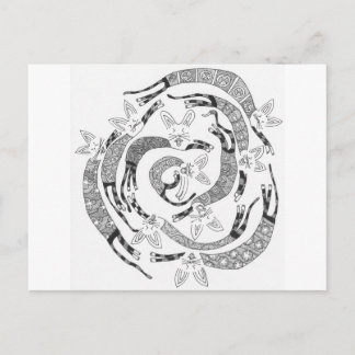 cat swirl postcard