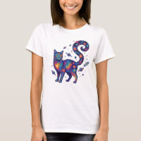 Cat Swirling Nebula Tail Cosmic Psychedelic Art
