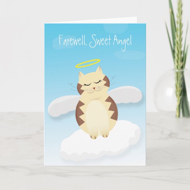 Cat Sympathy Card - Farewell, Sweet Angel (Front)