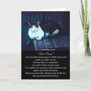 Cat Sympathy Card Personalised photo Pet Memorial