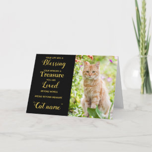 Cat Sympathy Card Personalized photo Pet Memorial 