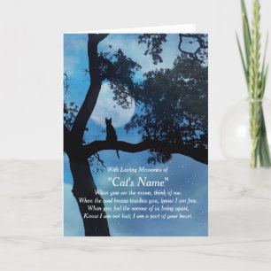 Cat Sympathy Custom Name Sympathy Card
