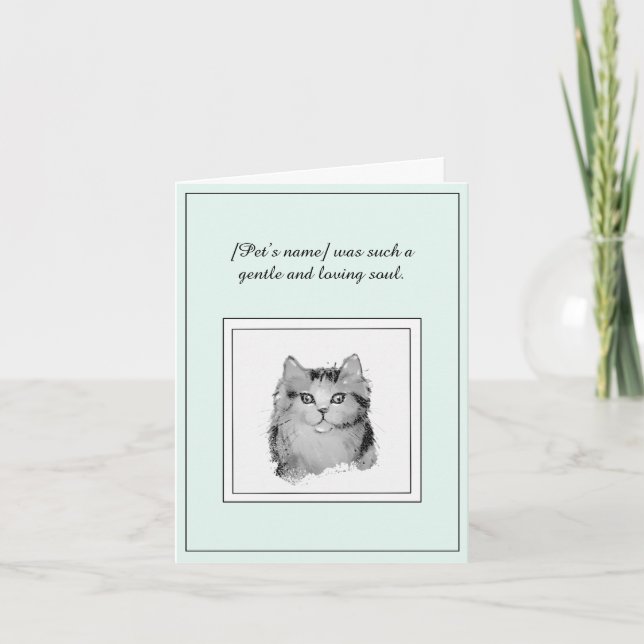 Cat Sympathy Folded Greeting Card (Front)
