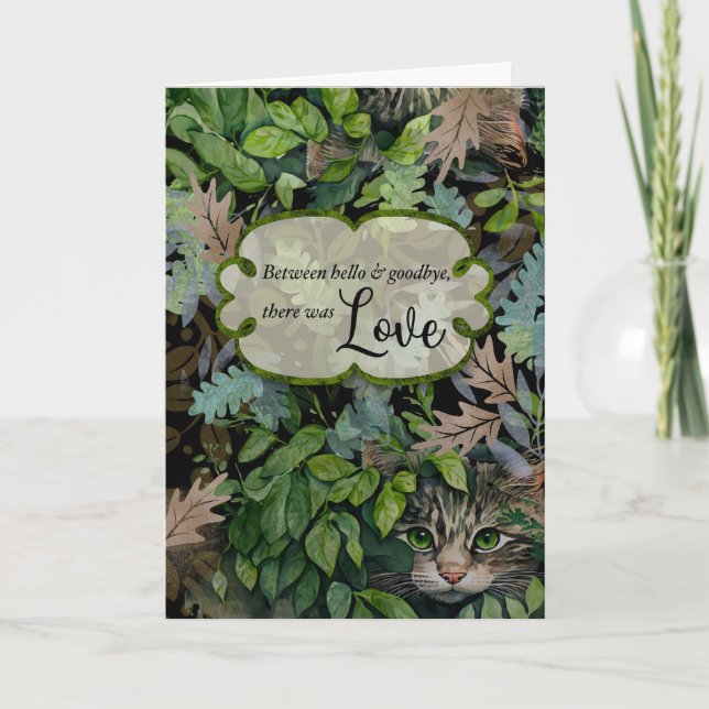 Cat Sympathy Leaves and Cat Collage  Card (Front)