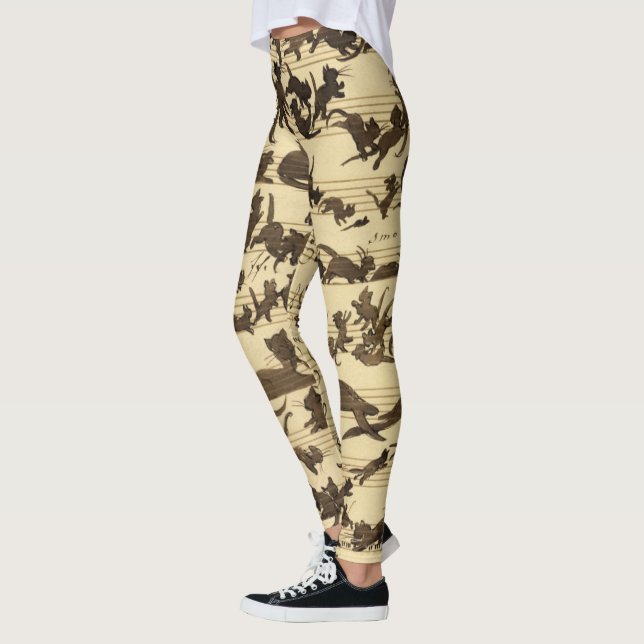 Cat Symphony, 1868 by Moritz von Schwind Leggings (Left)