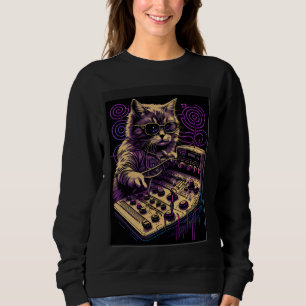 Cat Synthesizer Analogue Synth Vintage Studio Gear Sweatshirt