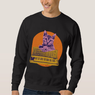 Cat Synthesizer Music Producer Design Sweatshirt