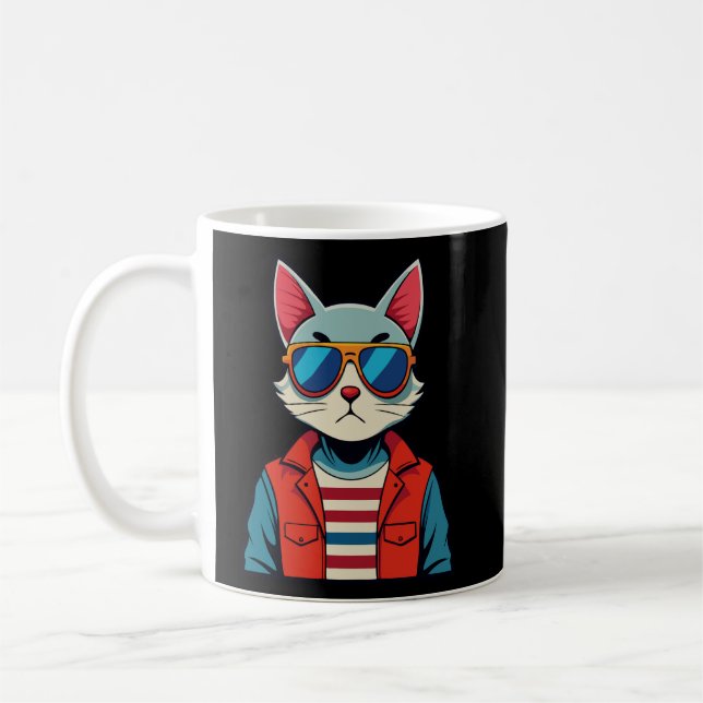 Cat T-shirt Coffee Mug (Left)