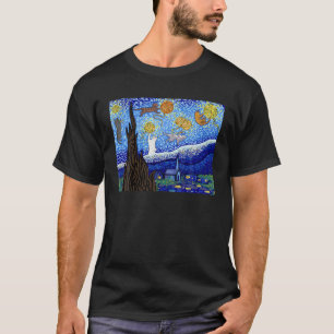 Cat T, Starry Night Cat, Womens Cat , Van Gogh Cat T-Shirt