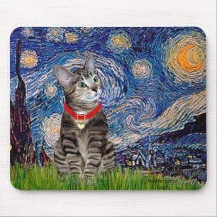 CAT (Tabby2) - Starry Night Mouse Mat