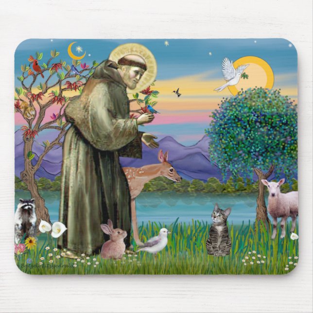 Cat (Tabby 2) - Saint Francis Mouse Mat (Front)