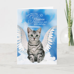Cat Tabby Angel Pet Sympathy Rainbow Bridge Card