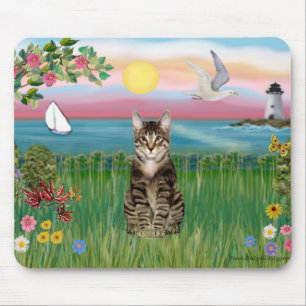 Cat (tabby) - Lighthouse Mouse Mat