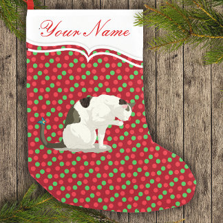 Cat Tabby White Butterfly On Tail Personalised Small Christmas Stocking