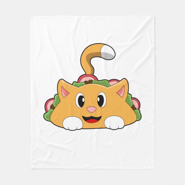 Cat Taco Fleece Blanket (Front)