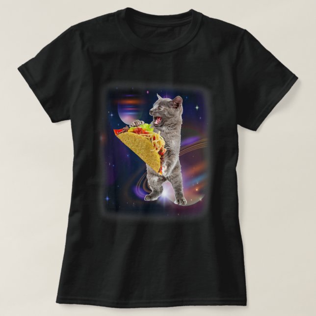 Cat Taco In Space Funny T-shirt For Cat And Taco L (Design Front)