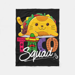 Cat Taco Squad Cinco De Mayo Cute Funny Mexican Fo Fleece Blanket