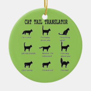 CAT TAIL TRANSLATOR CERAMIC TREE DECORATION