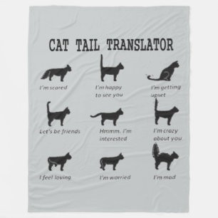 CAT TAIL TRANSLATOR FLEECE BLANKET